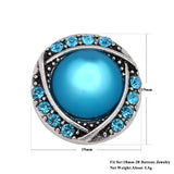 6pcs Mixed Metal 18mm Snap Buttons with Rhinestone for Snap Bracelets