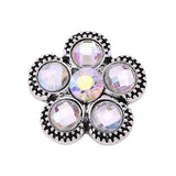 6pcs Mixed Metal 18mm Snap Buttons with Rhinestones for Snap Bracelets