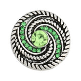 6pcs/lot Mixed Metal Snap Button with Rhinestone for Snap Bracelets Bangles