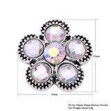 6pcs Mixed Metal 18mm Snap Buttons with Rhinestones for Snap Bracelets