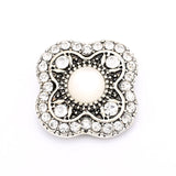 6pcs Mixed 18mm Snap Buttons with Rhinestone for Snap Bracelets