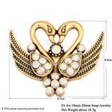 6pcs Mixed Metal 18mm Rhinestone Snap Buttons for Snap Bracelets