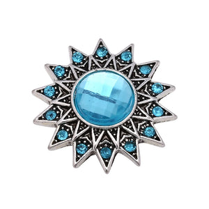 6pcs Mixed Metal 18mm Snap Rhinestone Buttons