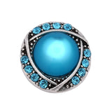 6pcs Mixed Metal 18mm Snap Buttons with Rhinestone for Snap Bracelets