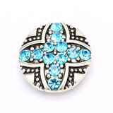 6pcs Mixed Metal Snap Buttons with Rhinestones for Bracelets