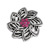 6pcs Mixed Metal Snap Buttons with Rhinestone