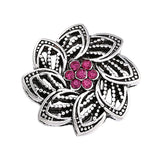 6pcs Mixed Metal Snap Buttons with Rhinestone