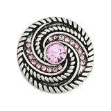 6pcs/lot Mixed Metal Snap Button with Rhinestone for Snap Bracelets Bangles