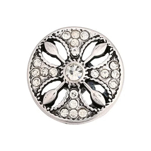 6pcs Mixed Metal 18mm Snap Button Jewelry with Rhinestone Button