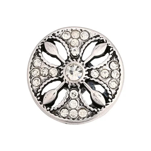 6pcs Mixed Metal 18mm Snap Button Jewelry with Rhinestone Button