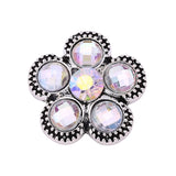 6pcs Mixed Metal 18mm Snap Buttons with Rhinestones for Snap Bracelets