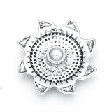 6pcs Mixed Metal 18mm Snap Buttons with Rhinestones for Snap Bracelets