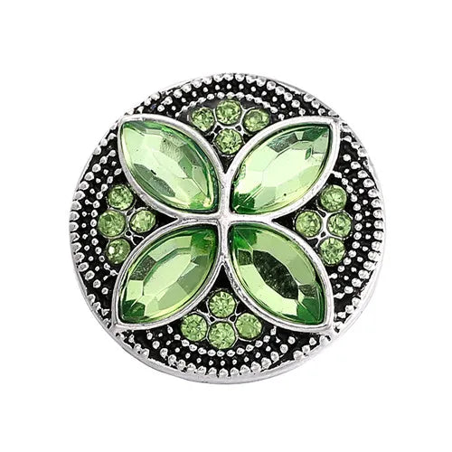6pcs Mix Metal 18mm Snap Rhinestone Buttons for Snap Bracelets Bangles