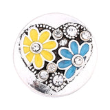 6pcs/lot Mixed Metal 18mm Snap Buttons with Rhinestones for Snap Bracelets