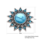 6pcs Mixed Metal 18mm Snap Rhinestone Buttons