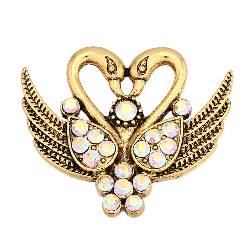 6pcs Mixed Metal 18mm Rhinestone Snap Buttons for Snap Bracelets