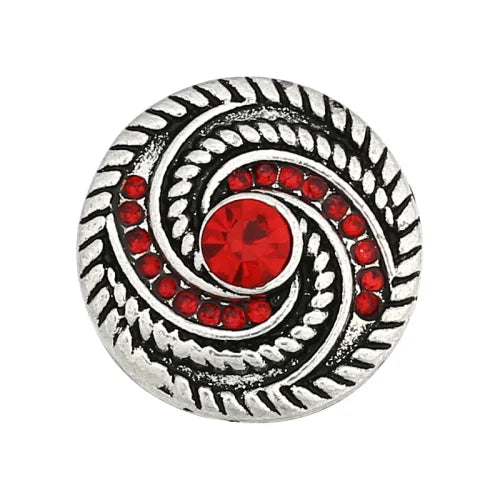 6pcs/lot Mixed Metal Snap Button with Rhinestone for Snap Bracelets Bangles