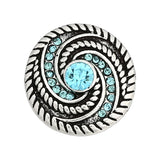6pcs/lot Mixed Metal Snap Button with Rhinestone for Snap Bracelets Bangles