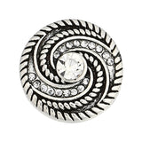 6pcs/lot Mixed Metal Snap Button with Rhinestone for Snap Bracelets Bangles