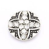 6pcs Mixed Metal Snap Buttons with Rhinestones for Bracelets