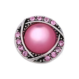 6pcs Mixed Metal 18mm Snap Buttons with Rhinestone for Snap Bracelets