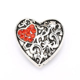 6pcs Mixed Metal 18mm Snap Buttons with Rhinestone, Snap Button Jewelry
