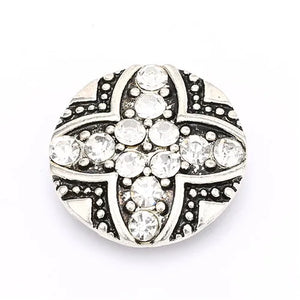 6pcs Mixed Metal Snap Buttons with Rhinestones for Bracelets