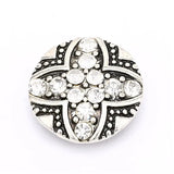 6pcs Mixed Metal Snap Buttons with Rhinestones for Bracelets
