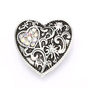 6pcs Mixed Metal 18mm Snap Buttons with Rhinestone, Snap Button Jewelry