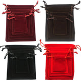 6pcs Women's Flannel Mini Drawstring Cosmetic Storage Bag Pouch