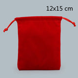 6pcs Women's Flannel Mini Drawstring Cosmetic Storage Bag Pouch