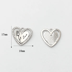 6pcs Zinc Alloy Crystal Inlaid Charms for DIY Jewelry Making