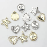 6pcs Zinc Alloy Crystal Inlaid Charms for DIY Jewelry Making