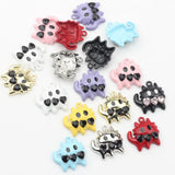 6pcs Enamel Cat Charms For DIY Jewelry Making