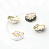 6pcs Daisy Flower Round Charms for DIY Necklace Bracelet Making