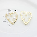 6pcs Heart Charms for Jewelry Making Bulk Nickel