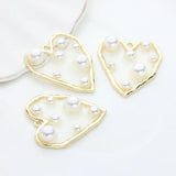 6pcs Heart Charms for Jewelry Making Bulk Nickel