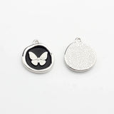 6pcs Enamel Butterfly Round Coin Charms DIY Jewelry Earring Making
