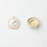 6pcs/lot Square Charms Crystal Inlaid DIY Jewelry Finding