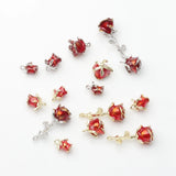 6pcs Colorful Enamel Rose Flower Charms for DIY Jewelry Making