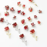 6pcs Colorful Enamel Rose Flower Charms for DIY Jewelry Making