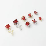 6pcs Colorful Enamel Rose Flower Charms for DIY Jewelry Making