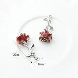 6pcs Colorful Enamel Rose Flower Charms for DIY Jewelry Making