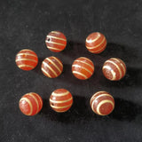 6pcs Ghost Eye Melon Bead Dzi Agate Thread Red Weathering Pulp Accessories