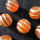 6pcs Ghost Eye Melon Bead Dzi Agate Thread Red Weathering Pulp Accessories