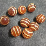 6pcs Ghost Eye Melon Bead Dzi Agate Thread Red Weathering Pulp Accessories