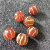 6pcs Ghost Eye Melon Bead Dzi Agate Thread Red Weathering Pulp Accessories