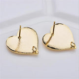 6pcs Brass Heart Charms Earring Settings DIY Jewelry Making