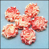 6pcs Pink Flower Pendants for DIY Clay Beads
