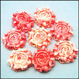 6pcs Pink Flower Pendants for DIY Clay Beads